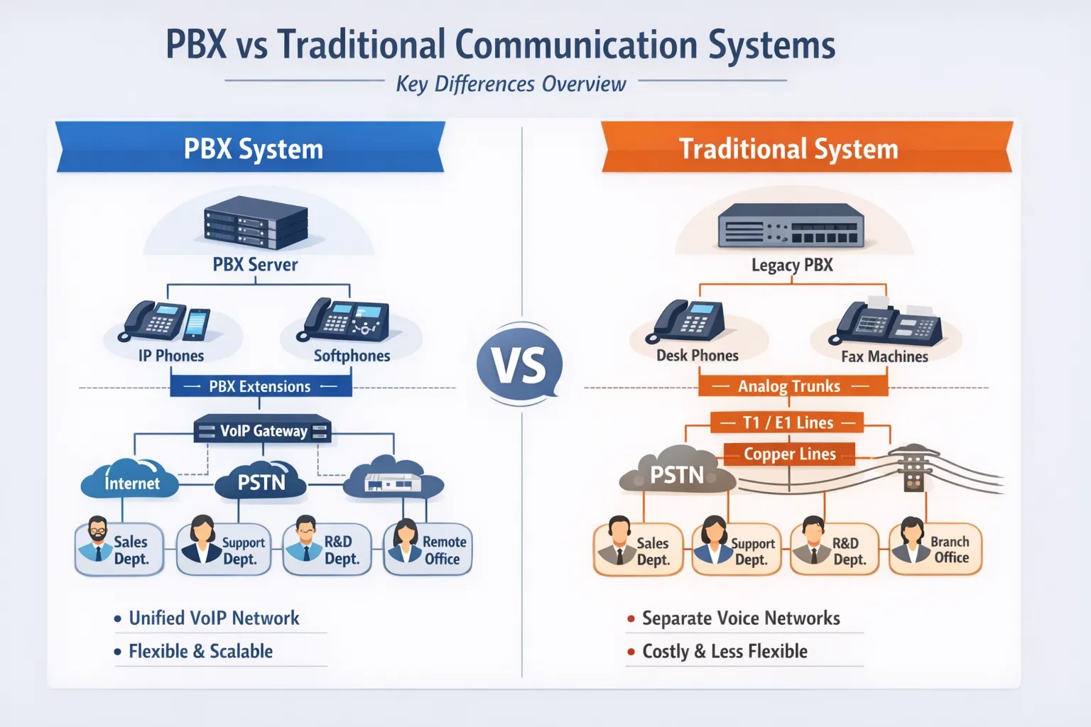 PBX vs Traditional Communication Systems Key Differences