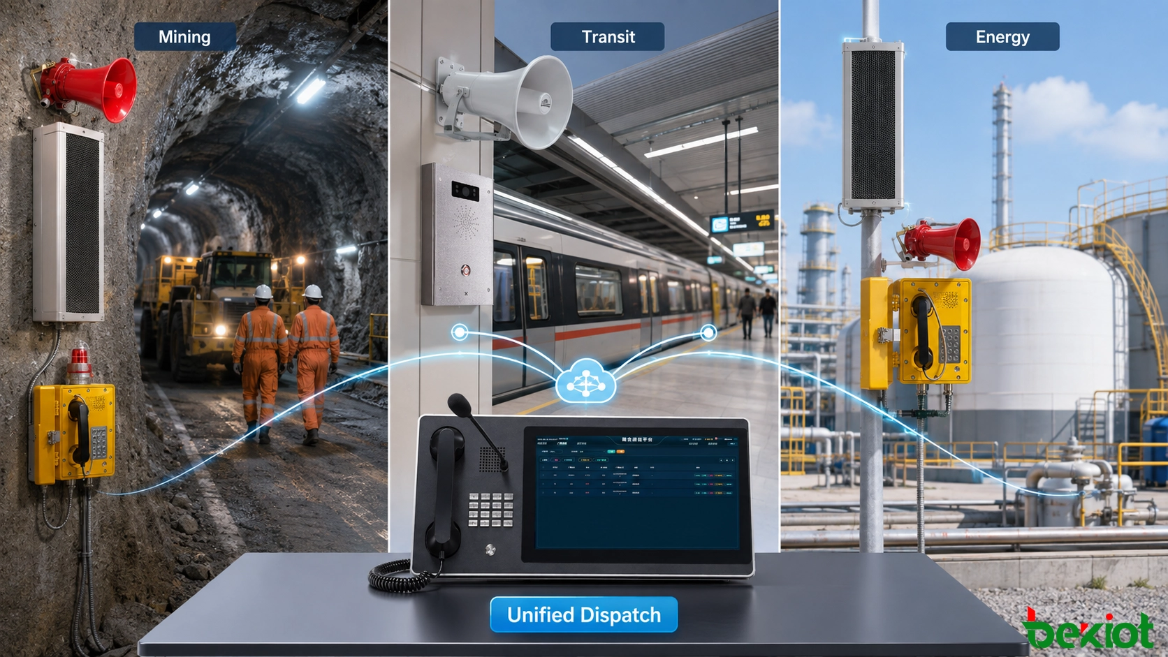 SIP broadcasting system applications across mining rail transportation airports ports energy healthcare education and smart facilities