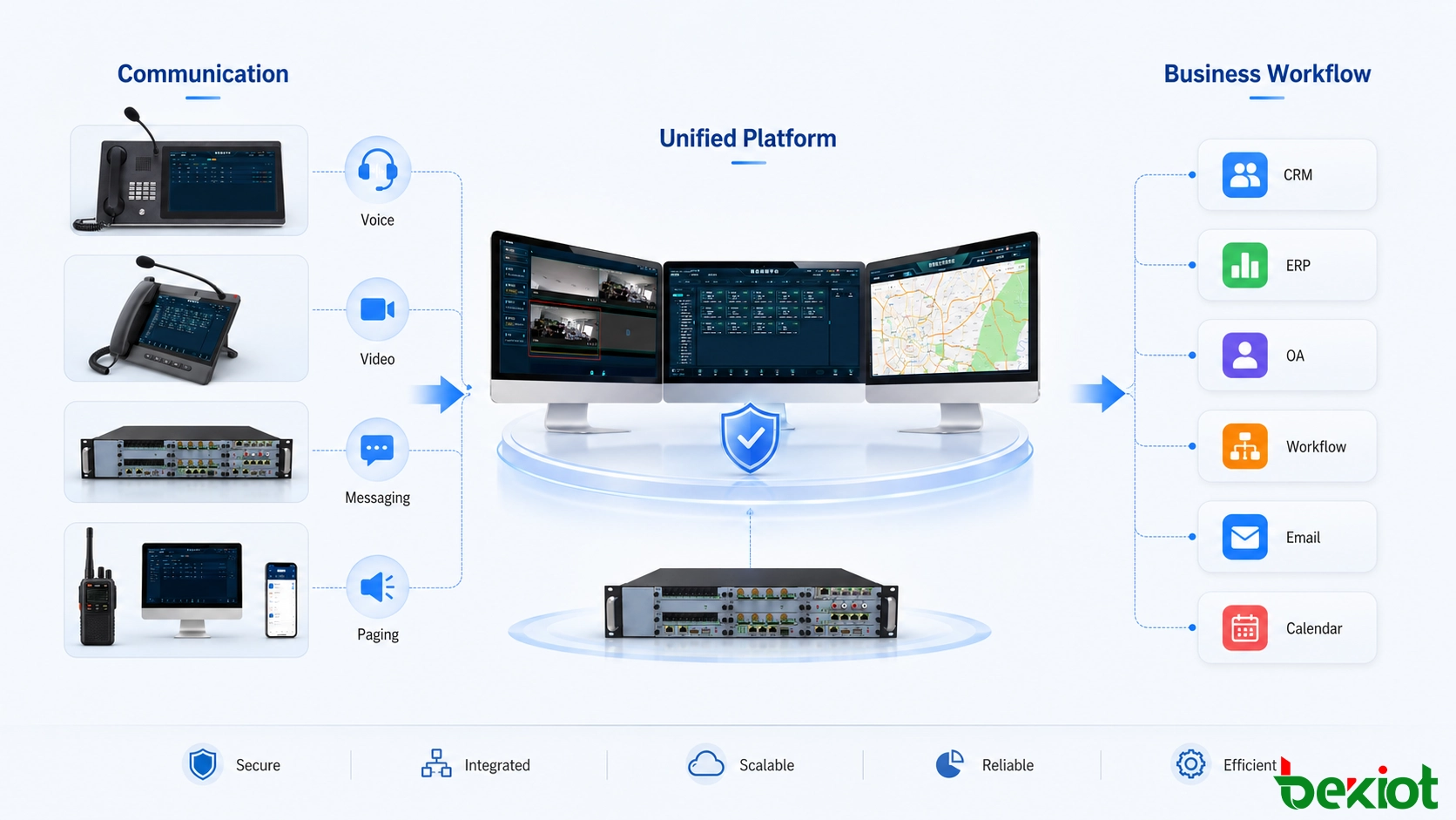 Communication integration connecting voice, video, messaging, mobile terminals and enterprise business workflows