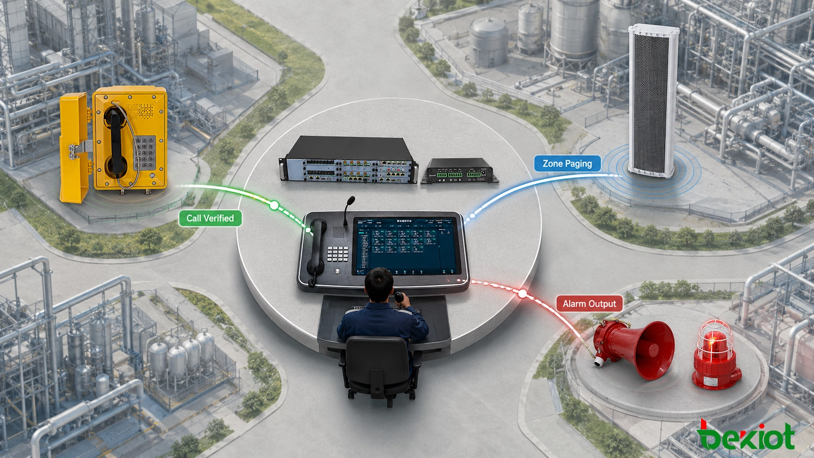 Redundant explosion-proof telephone system with primary and backup communication paths